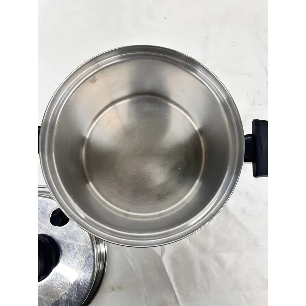 Vintage Royal Prestige 6 Qt 7-Ply Stainless Steel Dutch Oven Pot Valve Lid USA